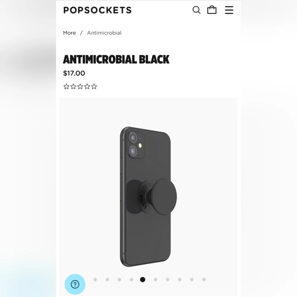 Popsocket - Antimicrobial Matte Black